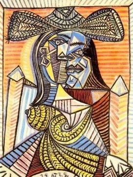  man - Woman Sitting 5 1938 cubist Pablo Picasso